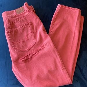 American Eagle High Waisted Red Jeans